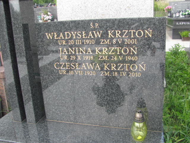 Janina Krztoń 1918 Kraków-Salwator - Grobonet - Wyszukiwarka osób pochowanych