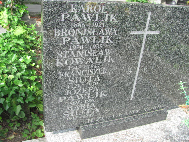 Bronisława Pawlik 1919 Kraków-Salwator - Grobonet - Wyszukiwarka osób pochowanych