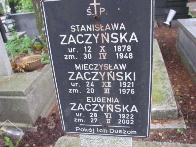 Mieczysław Zaczyński 1921 Kraków-Salwator - Grobonet - Wyszukiwarka osób pochowanych