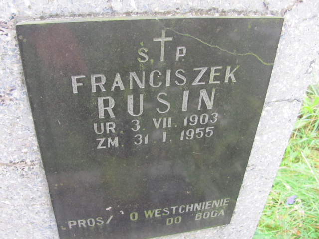 Franciszek Rusin 1903 Kraków-Salwator - Grobonet - Wyszukiwarka osób pochowanych