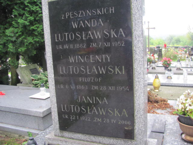 Wincenty Lutosławski 1863 Kraków-Salwator - Grobonet - Wyszukiwarka osób pochowanych
