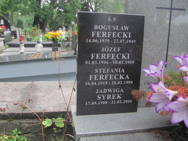 Józef Ferfecki 1906 Kraków-Salwator - Grobonet - Wyszukiwarka osób pochowanych