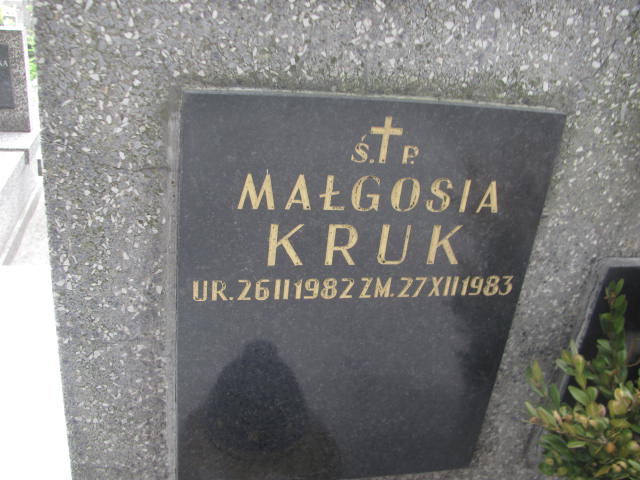 Małgorzata Kruk 1982 Kraków-Salwator - Grobonet - Wyszukiwarka osób pochowanych