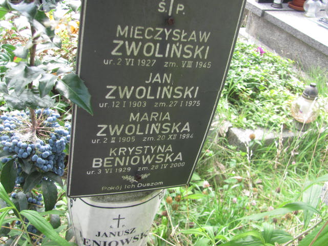 Mieczysław Zwoliński 1927 Kraków-Salwator - Grobonet - Wyszukiwarka osób pochowanych