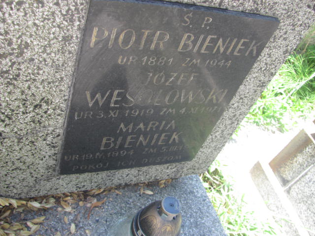 Piotr Bieniek 1880 Kraków-Salwator - Grobonet - Wyszukiwarka osób pochowanych