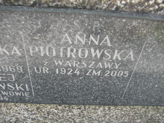 Anna Piotrowska 1924 Kraków-Salwator - Grobonet - Wyszukiwarka osób pochowanych