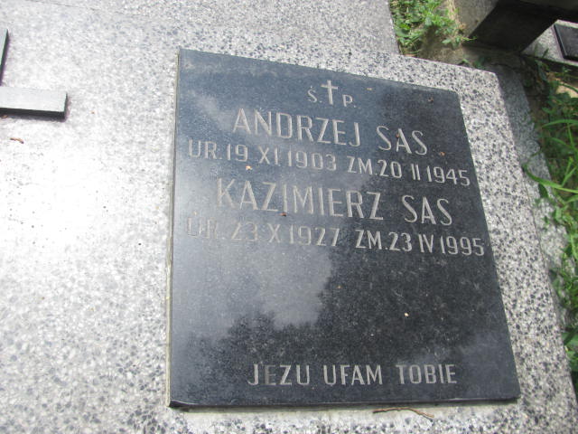 Andrzej Sas 1903 Kraków-Salwator - Grobonet - Wyszukiwarka osób pochowanych