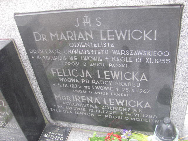 Marian Lewicki 1908 Kraków-Salwator - Grobonet - Wyszukiwarka osób pochowanych