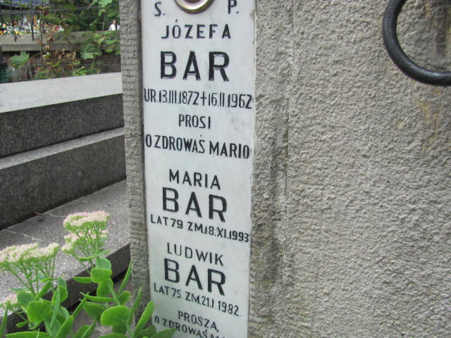 Gustaw Bar 1873 Kraków-Salwator - Grobonet - Wyszukiwarka osób pochowanych