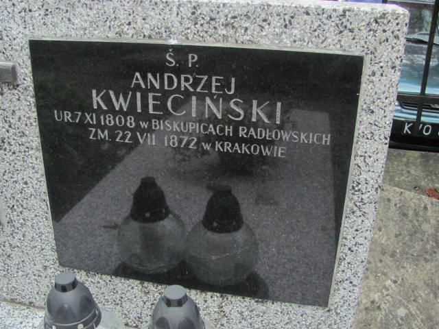 Andrzej Kwieciński 1808 Kraków-Salwator - Grobonet - Wyszukiwarka osób pochowanych