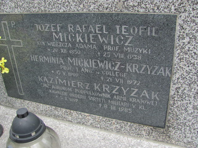 Józef Rafael Teofil Mickiewicz 1850 Kraków-Salwator - Grobonet - Wyszukiwarka osób pochowanych