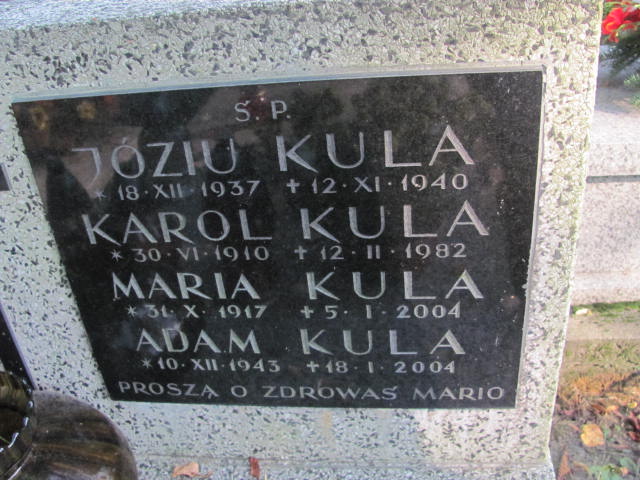 Józef Kula 1937 Kraków-Salwator - Grobonet - Wyszukiwarka osób pochowanych