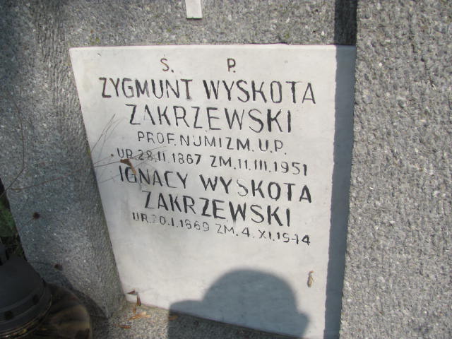 Ignacy Zakrzewski 1869 Kraków-Salwator - Grobonet - Wyszukiwarka osób pochowanych