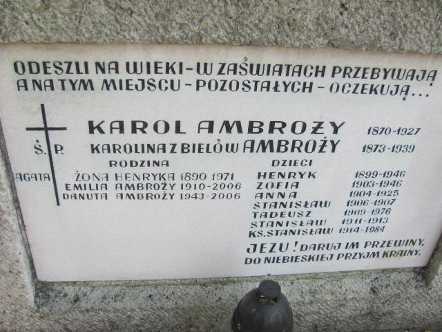 Emilia Ambroży 1910 Kraków-Salwator - Grobonet - Wyszukiwarka osób pochowanych