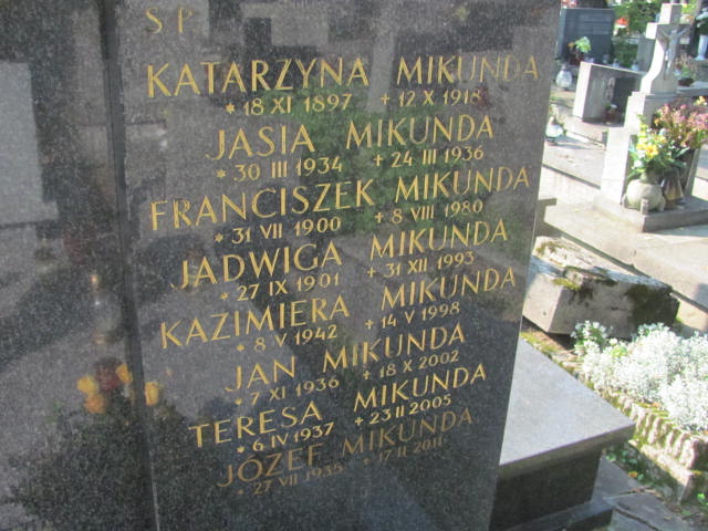 Teresa Mikunda 1937 Kraków-Salwator - Grobonet - Wyszukiwarka osób pochowanych