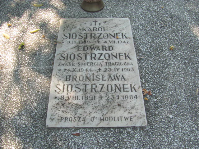 Karol Siostrzonek 1889 Kraków-Salwator - Grobonet - Wyszukiwarka osób pochowanych