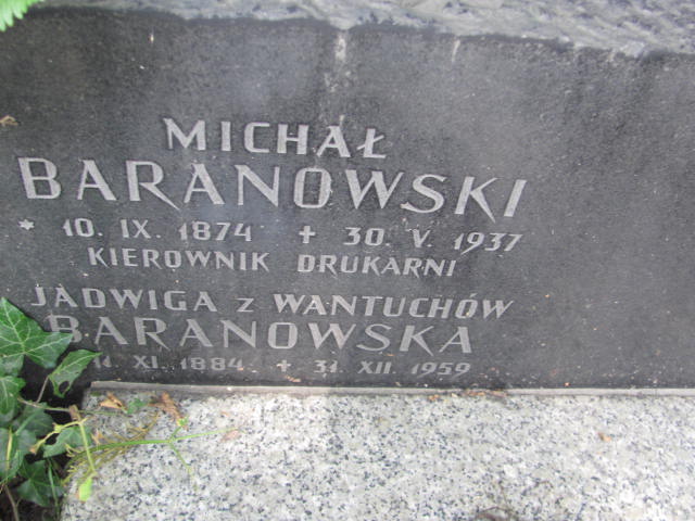 Michał Baranowski 1935 Kraków-Salwator - Grobonet - Wyszukiwarka osób pochowanych
