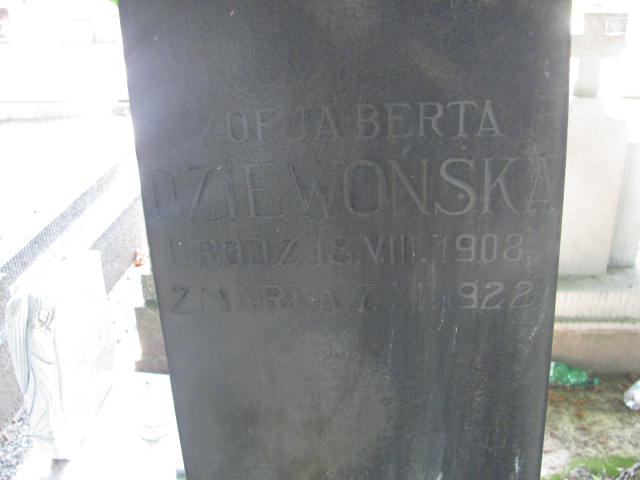 Zofia Berta Dziewoński 1908 Kraków-Salwator - Grobonet - Wyszukiwarka osób pochowanych
