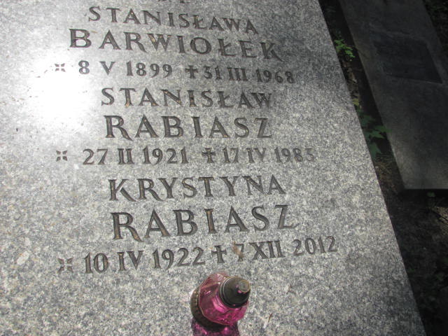 Krystyna Rabiasz 1922 Kraków-Salwator - Grobonet - Wyszukiwarka osób pochowanych