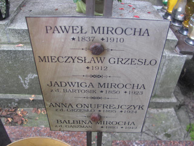 Balbina Mirocha 1892 Kraków-Salwator - Grobonet - Wyszukiwarka osób pochowanych