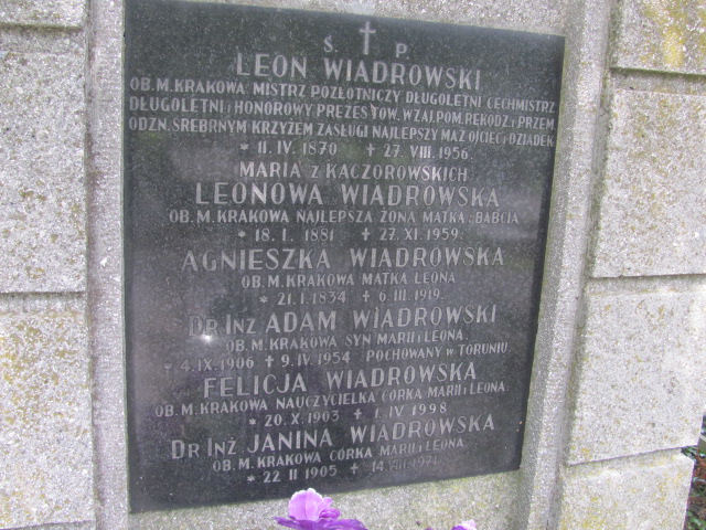 Maria Wiadrowska Leonowa 1881 Kraków-Salwator - Grobonet - Wyszukiwarka osób pochowanych